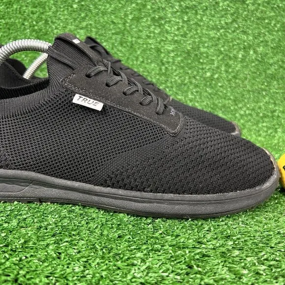 TRUE Linkswear All Day Knit II Men's 10.5 Women 12.5 Spikeless Golf Shoes Black