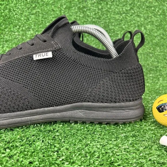 TRUE Linkswear All Day Knit II Men's 10.5 Women 12.5 Spikeless Golf Shoes Black