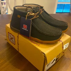 Twisted X driving moccasin rubberized brown D toe men size 8 W new in box