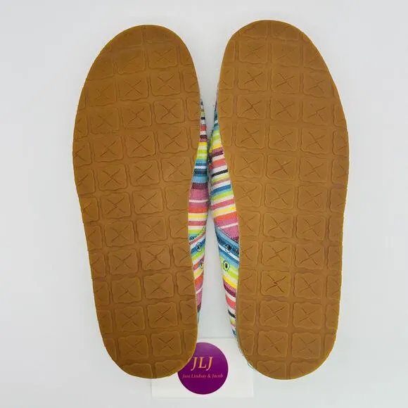 Twisted X Women's Rainbow Multi Stripe Slip On Loafer Shoes WCL0009 Size 10