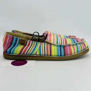 Twisted X Women's Rainbow Multi Stripe Slip On Loafer Shoes WCL0009 Size 10