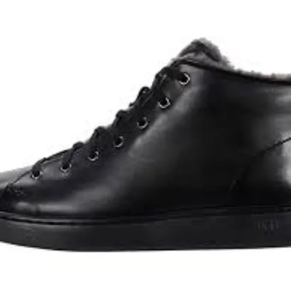 UGG Pismo black leather sneaker. Size: 9, 10