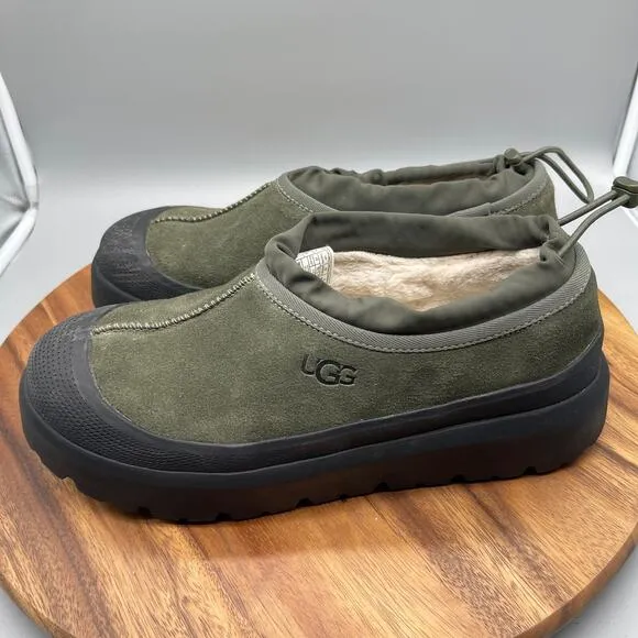 Ugg Tasman Shoes Mens 13 Green Weather Hybrid Suede Sheepskin Comfort Slippers
