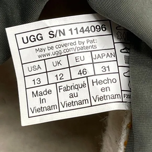 Ugg Tasman Shoes Mens 13 Green Weather Hybrid Suede Sheepskin Comfort Slippers