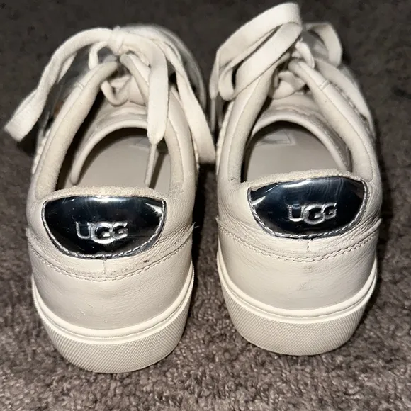 UGG White and Brown Sneakers with Animal Print