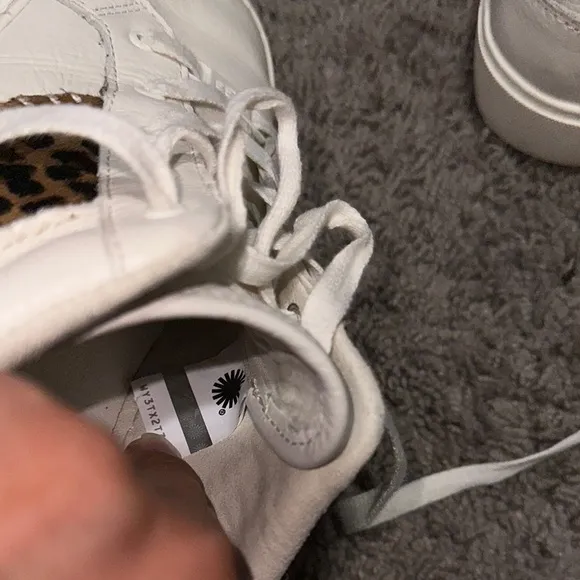 UGG White and Brown Sneakers with Animal Print