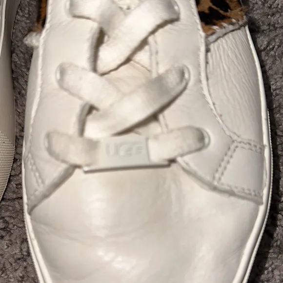 UGG White and Brown Sneakers with Animal Print