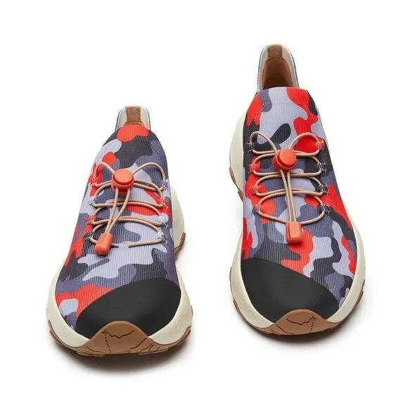 UIN Women's Walking Travel Shoes  Comfort Hiking Sneaker(LAYER-RED GREY)