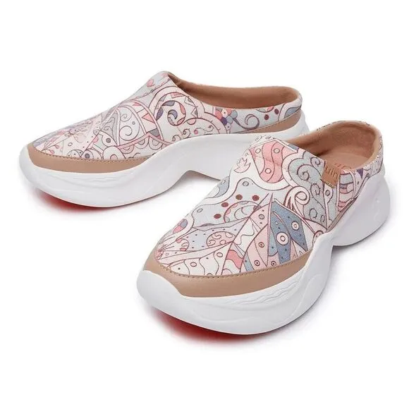 UIN Women's Mules Comfort Chunky Shoes Casual Slippers (spring-gray)New No Box