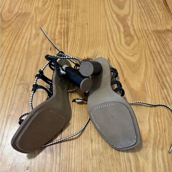 Ulla Johnson Women's Black Cora Seashell High Heel Sandal Shoes EUR 37 US 6.5-7