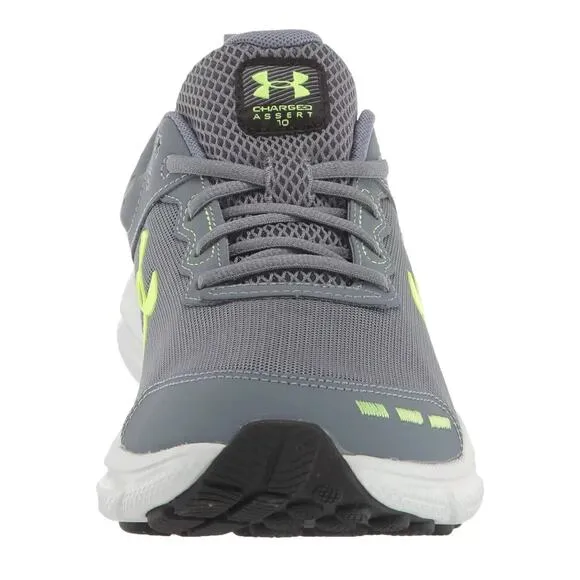 Under Armour Charged Assert 10 Men's Size 12 Gray Gravel Lime Running Shoes New