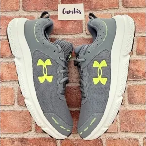 Under Armour Charged Assert 10 Men's Size 12 Gray Gravel Lime Running Shoes New
