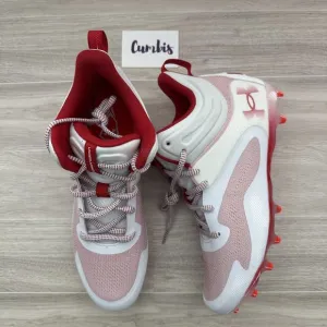 Under Armour Command MC Mid Lacrosse Cleat Men's Size 11.5 Mid Red White NEW