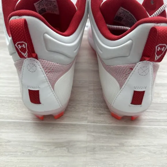 Under Armour Command MC Mid Lacrosse Cleat Men's Size 11.5 Mid Red White NEW