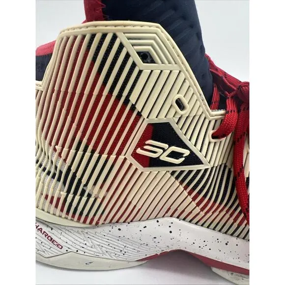Under Armour Curry 2.5 USA Basketball Shoes Sneaker Men’s Size 11 White Blue Red