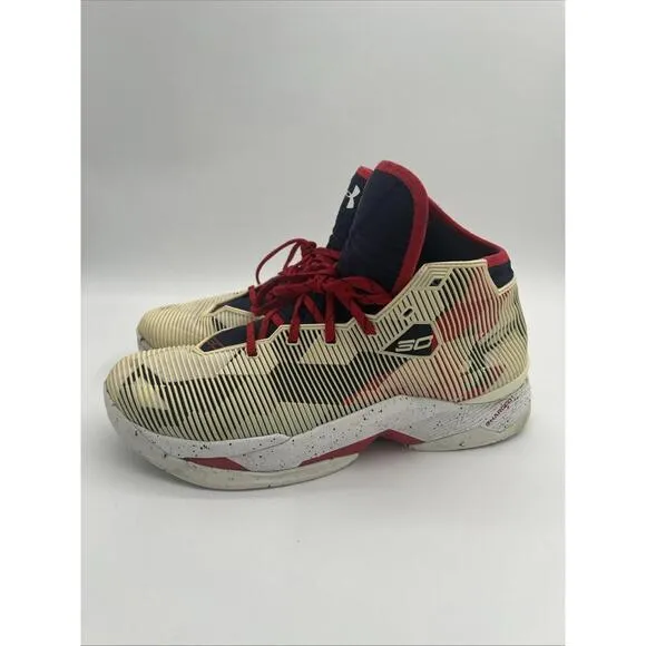Under Armour Curry 2.5 USA Basketball Shoes Sneaker Men’s Size 11 White Blue Red