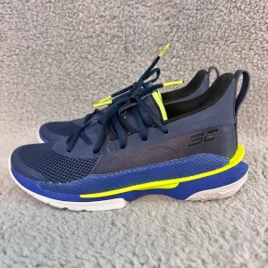 Under Armour Curry 7 Kids Youth size 6.5Y Blue Low top Basketball athletic shoes
