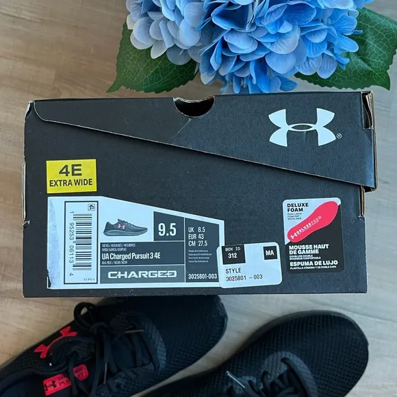 Under Armour | men’s charged pursuit 3 running shoes, wide 9.5 (4E)