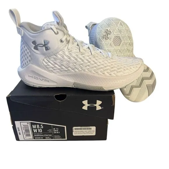 Under Armour Size 8.5‎ HOVR Havoc 4 Clone Team Basketball Shoes 3025996-101 NEW