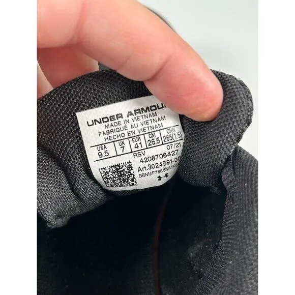 Under Armour UA Charged Assert 9 Running Shoes 3024591-001B Black Womens 9.5