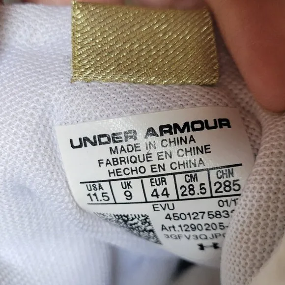 Under Armour UA Highlight Ace 2.0 White Gold 1290505-100 Volleyball Shoe sz 11.5