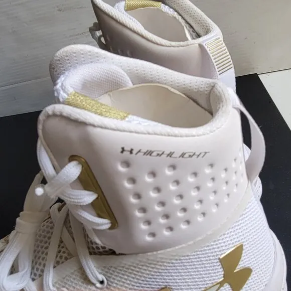 Under Armour UA Highlight Ace 2.0 White Gold 1290505-100 Volleyball Shoe sz 11.5