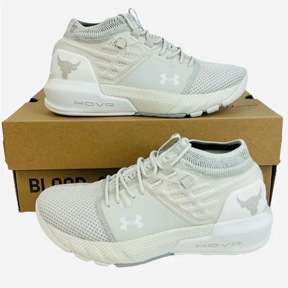 Under Armour Womens Project Rock 2 Onyx White 3022398-103 Training Shoes Size 5