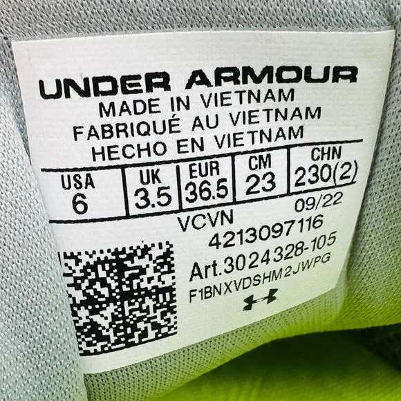 Under Armour Women's UA Glyde MT Softball Cleats Grey/White 3024328-105 Size 6