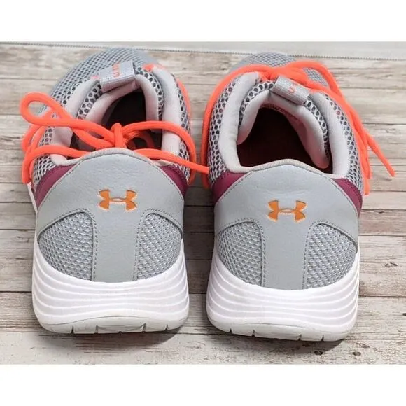 Under Armour Breathe Mens Sz 9.5 Gray Low Top Lace Up Sneaker Shoes 3019973-105