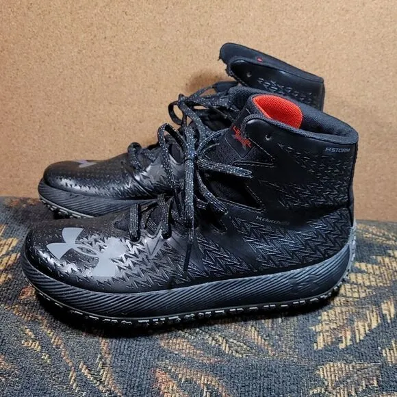 Under Armour X Level Series Boys Black and Red Shoes- Size 5