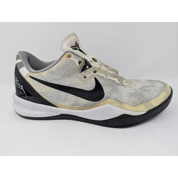 US Mens Size 8.5 - 2013 Nike Kobe 8 TB 'White Black' 599520-111 **Needs Laces