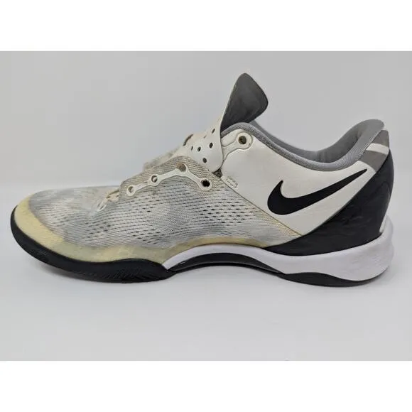 US Mens Size 8.5 - 2013 Nike Kobe 8 TB 'White Black' 599520-111 **Needs Laces