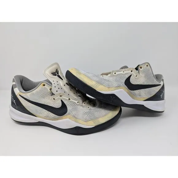 US Mens Size 8.5 - 2013 Nike Kobe 8 TB 'White Black' 599520-111 **Needs Laces