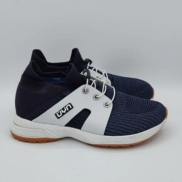 Uyn Athletic Shoes Navy Blue and White Bungee Lace Mens Size 6.5 EU 39