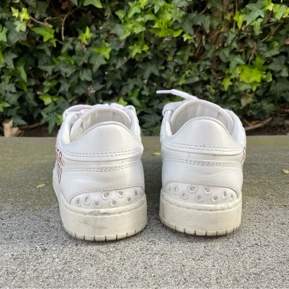 Valentino Atelier San Gallo printed broderie anglaise leather sneakers IT 38.5