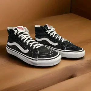 Vans 721278 Sk8-Hi  Lace-Up High Top Skateboard Shoes M US 7.5 / W 9 Suede Black