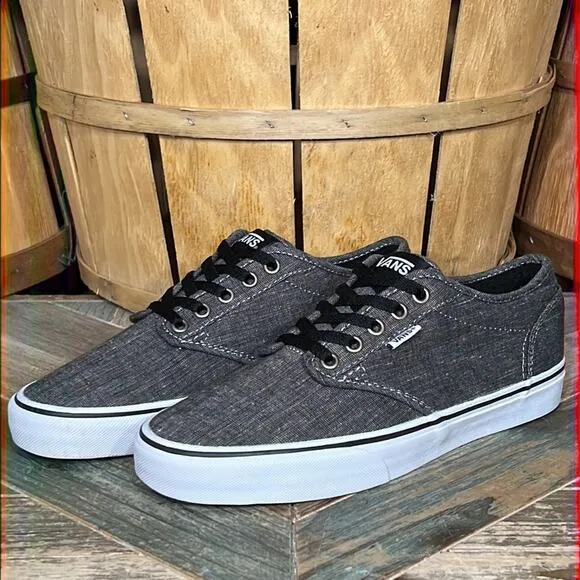 Vans Atwood Low Top Gray Canvas Skaterboarding Sneakers Shoes Mens Size 8