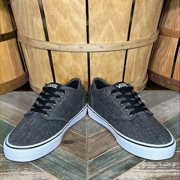 Vans Atwood Low Top Gray Canvas Skaterboarding Sneakers Shoes Mens Size 8