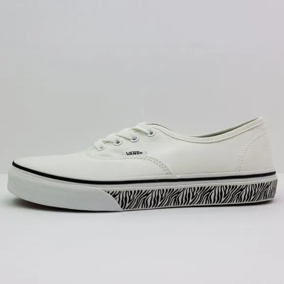Vans Authentic Animal Sidewall Zebrawht Size 5Y Womens Sz 6.5 Low Sneaker Shoes