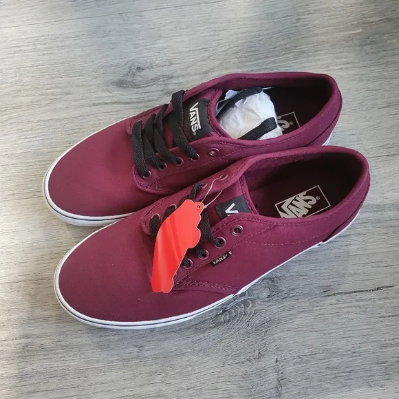 Vans  Authentic Classic Red Maroon Burgundy Low Top Casual Shoes