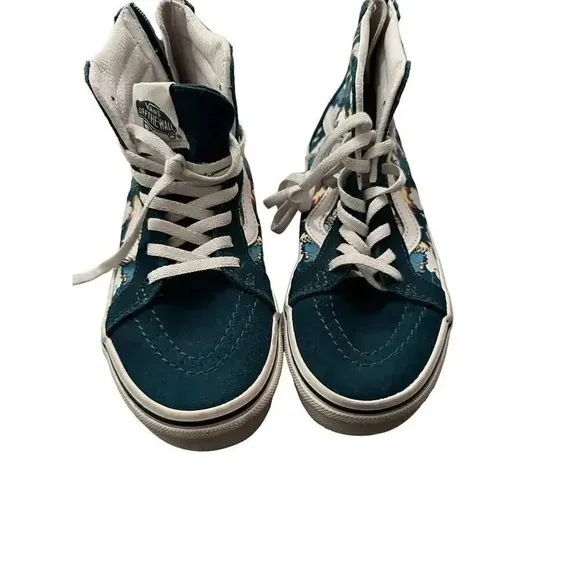 VANS Blue Dark Dragon Lace Up High Top Sneaker Shoes Size 2.0