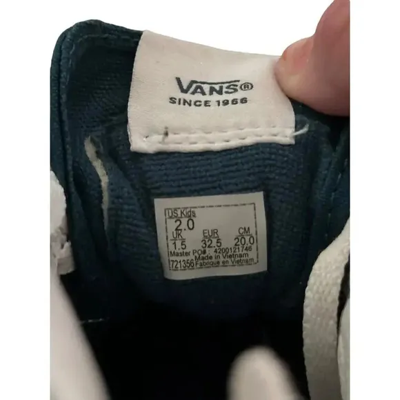 VANS Blue Dark Dragon Lace Up High Top Sneaker Shoes Size 2.0