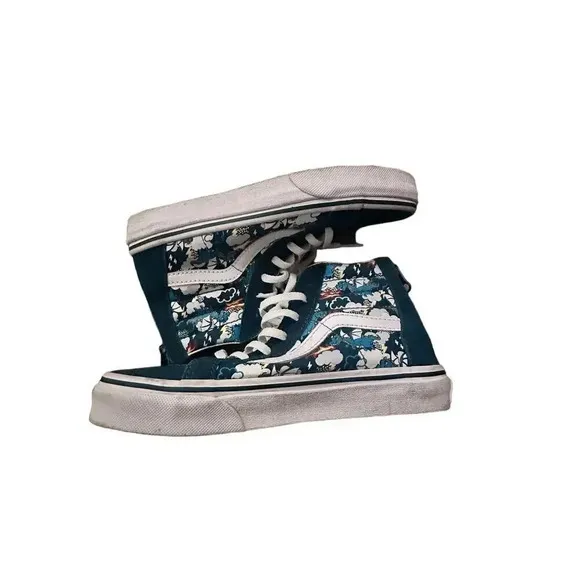 VANS Blue Dark Dragon Lace Up High Top Sneaker Shoes Size 2.0