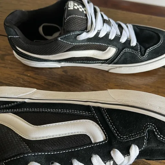 Vans Caldrone Low Top Sneakers Black Canvas Lace-up Skateboarding Shoes Men 11.5
