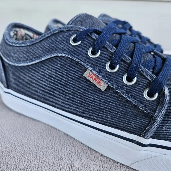 Vans Chukka Low Pro Navy Denim Corduroy Men Low Top Sneaker SZ 10 Off the Wall