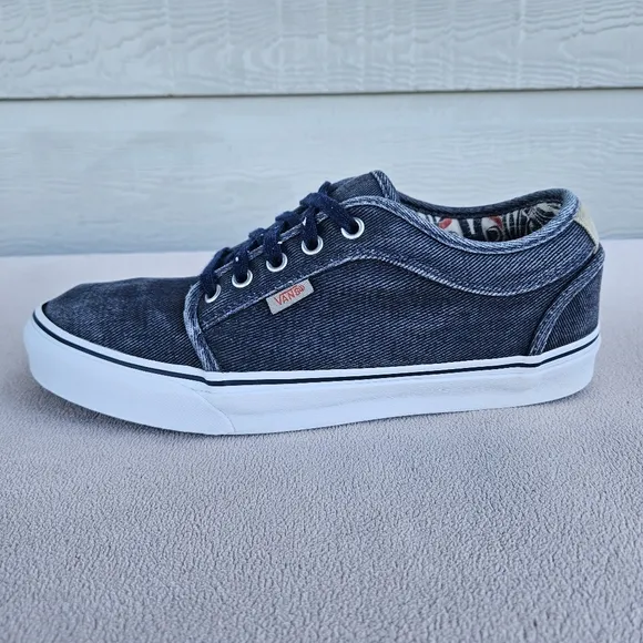 Vans Chukka Low Pro Navy Denim Corduroy Men Low Top Sneaker SZ 10 Off the Wall