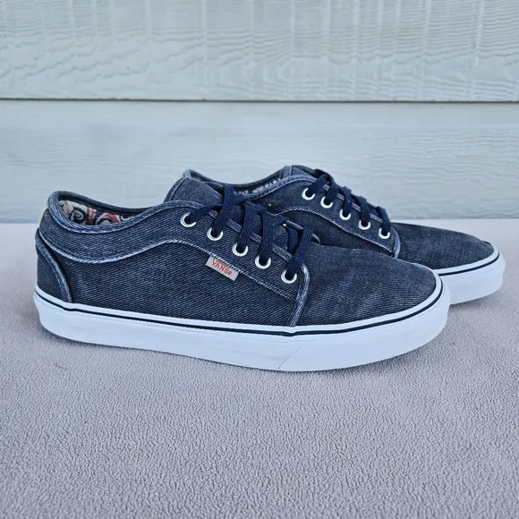 Vans Chukka Low Pro Navy Denim Corduroy Men Low Top Sneaker SZ 10 Off the Wall
