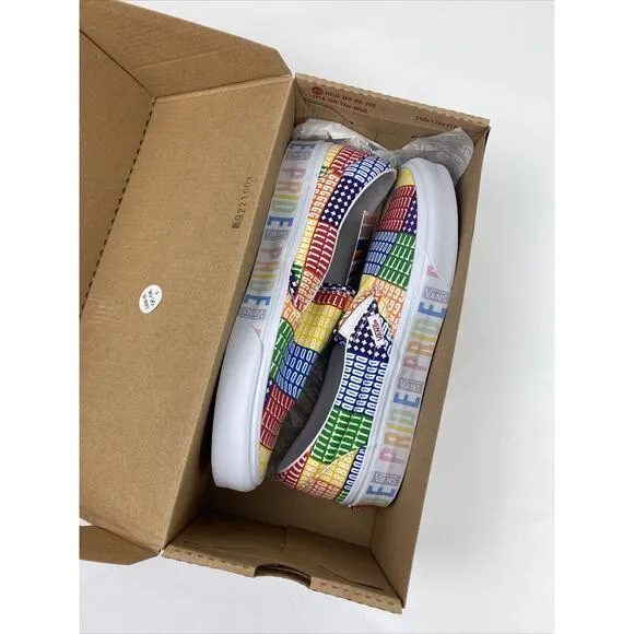 Vans Classic Slip-On Pride Shoes M 6.5 W 8.0 Unisex LGBTQ  New Rainbow