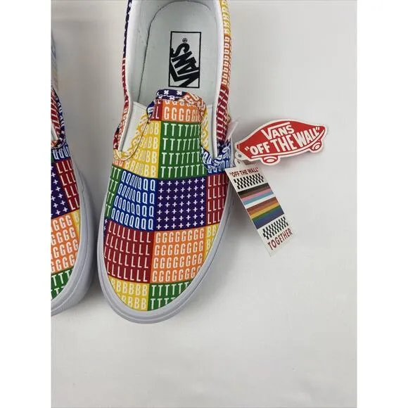 Vans Classic Slip-On Pride Shoes M 6.5 W 8.0 Unisex LGBTQ  New Rainbow