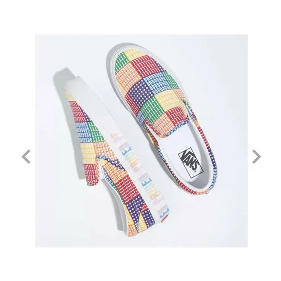 Vans Classic Slip-On Pride Shoes M 6.5 W 8.0 Unisex LGBTQ  New Rainbow